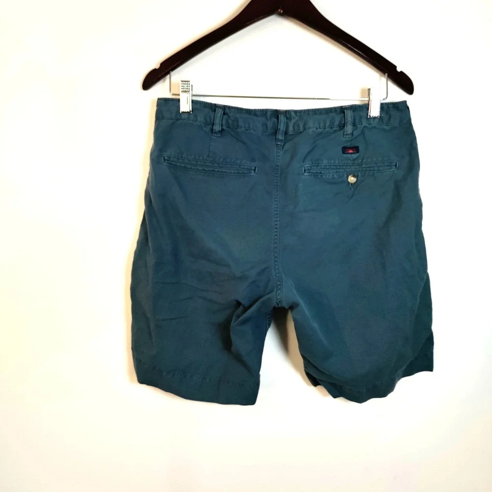Faherty Linen Blend Teal Beach Resort Casual Golf Athletic Coastal‎ Shorts Men 8